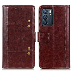 Coque Portefeuille Livre Cuir Etui Clapet M06L pour Oppo Reno6 5G Marron