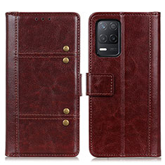 Coque Portefeuille Livre Cuir Etui Clapet M06L pour Realme 8 5G Marron