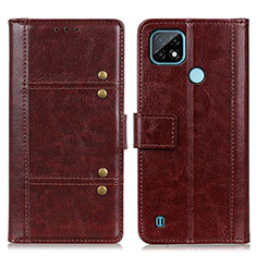 Coque Portefeuille Livre Cuir Etui Clapet M06L pour Realme C21 Marron