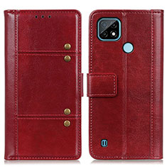 Coque Portefeuille Livre Cuir Etui Clapet M06L pour Realme C21 Rouge