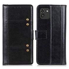 Coque Portefeuille Livre Cuir Etui Clapet M06L pour Samsung Galaxy A03 Noir