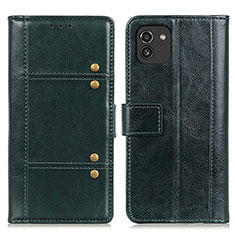 Coque Portefeuille Livre Cuir Etui Clapet M06L pour Samsung Galaxy A03 Vert