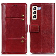 Coque Portefeuille Livre Cuir Etui Clapet M06L pour Samsung Galaxy S21 5G Rouge