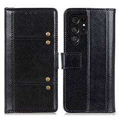 Coque Portefeuille Livre Cuir Etui Clapet M06L pour Samsung Galaxy S23 Ultra 5G Noir