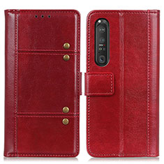 Coque Portefeuille Livre Cuir Etui Clapet M06L pour Sony Xperia 1 III Rouge