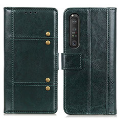 Coque Portefeuille Livre Cuir Etui Clapet M06L pour Sony Xperia 1 III Vert