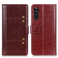 Coque Portefeuille Livre Cuir Etui Clapet M06L pour Sony Xperia 10 III Lite Marron