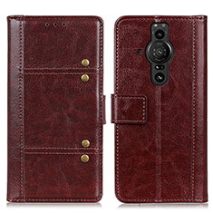 Coque Portefeuille Livre Cuir Etui Clapet M06L pour Sony Xperia PRO-I Marron