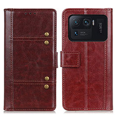 Coque Portefeuille Livre Cuir Etui Clapet M06L pour Xiaomi Mi 11 Ultra 5G Marron