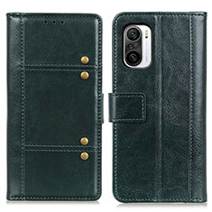 Coque Portefeuille Livre Cuir Etui Clapet M06L pour Xiaomi Poco F3 5G Vert