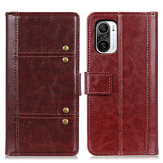 Coque Portefeuille Livre Cuir Etui Clapet M06L pour Xiaomi Redmi K40 Pro+ Plus 5G Marron