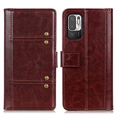 Coque Portefeuille Livre Cuir Etui Clapet M06L pour Xiaomi Redmi Note 10 5G Marron