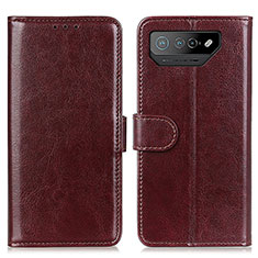 Coque Portefeuille Livre Cuir Etui Clapet M07L pour Asus ROG Phone 7 Ultimate Marron