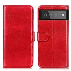 Coque Portefeuille Livre Cuir Etui Clapet M07L pour Google Pixel 6 5G Rouge