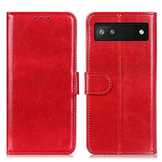 Coque Portefeuille Livre Cuir Etui Clapet M07L pour Google Pixel 6a 5G Rouge