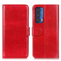 Coque Portefeuille Livre Cuir Etui Clapet M07L pour Motorola Moto Edge (2021) 5G Rouge