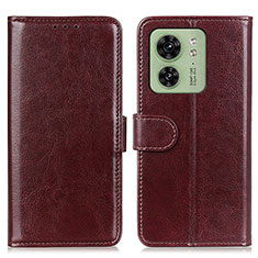 Coque Portefeuille Livre Cuir Etui Clapet M07L pour Motorola Moto Edge 40 5G Marron