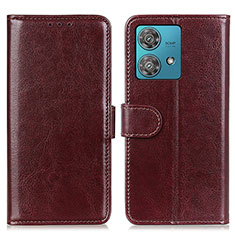 Coque Portefeuille Livre Cuir Etui Clapet M07L pour Motorola Moto Edge 40 Neo 5G Marron