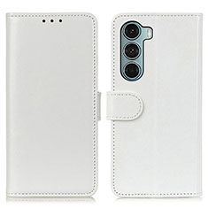 Coque Portefeuille Livre Cuir Etui Clapet M07L pour Motorola Moto Edge S30 5G Blanc