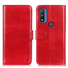 Coque Portefeuille Livre Cuir Etui Clapet M07L pour Motorola Moto G Pure Rouge