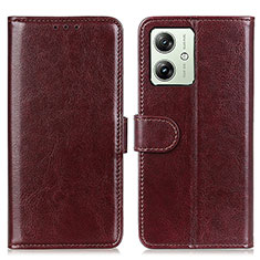 Coque Portefeuille Livre Cuir Etui Clapet M07L pour Motorola Moto G54 5G Marron