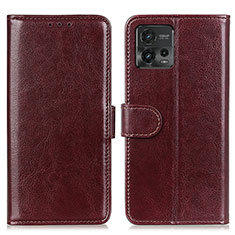 Coque Portefeuille Livre Cuir Etui Clapet M07L pour Motorola Moto G72 Marron