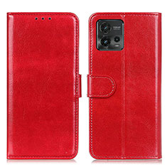 Coque Portefeuille Livre Cuir Etui Clapet M07L pour Motorola Moto G72 Rouge