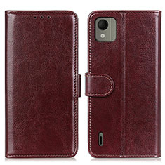 Coque Portefeuille Livre Cuir Etui Clapet M07L pour Nokia C110 Marron