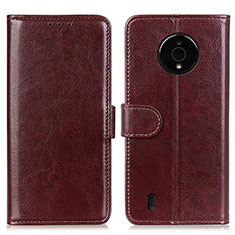 Coque Portefeuille Livre Cuir Etui Clapet M07L pour Nokia C200 Marron