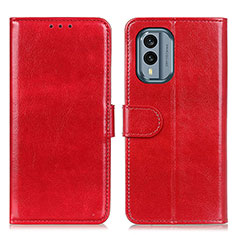 Coque Portefeuille Livre Cuir Etui Clapet M07L pour Nokia X30 5G Rouge