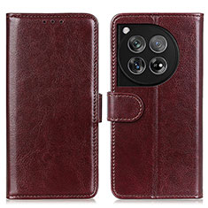 Coque Portefeuille Livre Cuir Etui Clapet M07L pour OnePlus 12 5G Marron