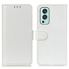 Coque Portefeuille Livre Cuir Etui Clapet M07L pour OnePlus Nord 2 5G Blanc