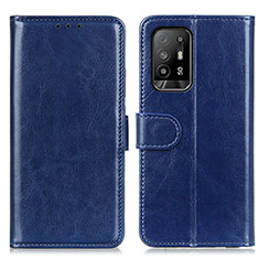 Coque Portefeuille Livre Cuir Etui Clapet M07L pour Oppo A95 5G Bleu