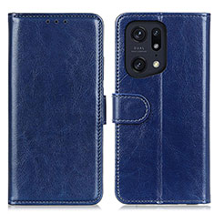 Coque Portefeuille Livre Cuir Etui Clapet M07L pour Oppo Find X5 Pro 5G Bleu