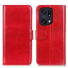 Coque Portefeuille Livre Cuir Etui Clapet M07L pour Oppo Find X5 Pro 5G Rouge