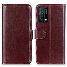 Coque Portefeuille Livre Cuir Etui Clapet M07L pour Oppo K9 5G Marron