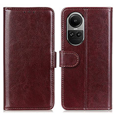 Coque Portefeuille Livre Cuir Etui Clapet M07L pour Oppo Reno10 5G Marron