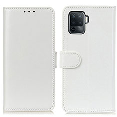 Coque Portefeuille Livre Cuir Etui Clapet M07L pour Oppo Reno5 F Blanc