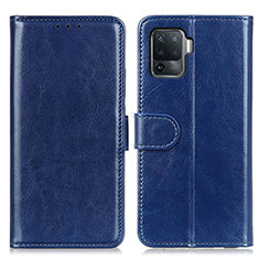 Coque Portefeuille Livre Cuir Etui Clapet M07L pour Oppo Reno5 F Bleu