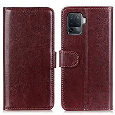 Coque Portefeuille Livre Cuir Etui Clapet M07L pour Oppo Reno5 F Marron