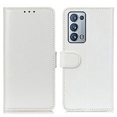 Coque Portefeuille Livre Cuir Etui Clapet M07L pour Oppo Reno6 Pro 5G Blanc