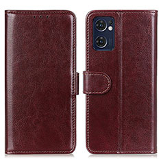 Coque Portefeuille Livre Cuir Etui Clapet M07L pour Oppo Reno7 5G Marron