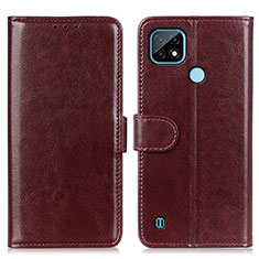 Coque Portefeuille Livre Cuir Etui Clapet M07L pour Realme C21 Marron