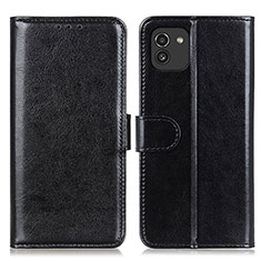 Coque Portefeuille Livre Cuir Etui Clapet M07L pour Samsung Galaxy A03 Noir