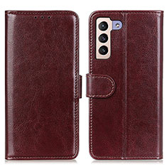 Coque Portefeuille Livre Cuir Etui Clapet M07L pour Samsung Galaxy S21 FE 5G Marron