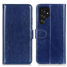 Coque Portefeuille Livre Cuir Etui Clapet M07L pour Samsung Galaxy S21 Ultra 5G Bleu