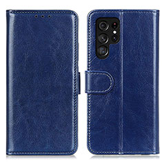 Coque Portefeuille Livre Cuir Etui Clapet M07L pour Samsung Galaxy S22 Ultra 5G Bleu