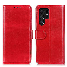 Coque Portefeuille Livre Cuir Etui Clapet M07L pour Samsung Galaxy S22 Ultra 5G Rouge