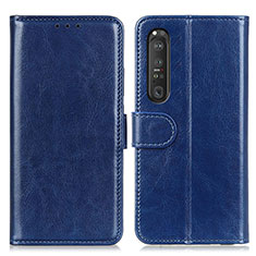 Coque Portefeuille Livre Cuir Etui Clapet M07L pour Sony Xperia 1 III Bleu