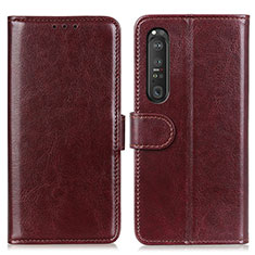 Coque Portefeuille Livre Cuir Etui Clapet M07L pour Sony Xperia 1 III Marron